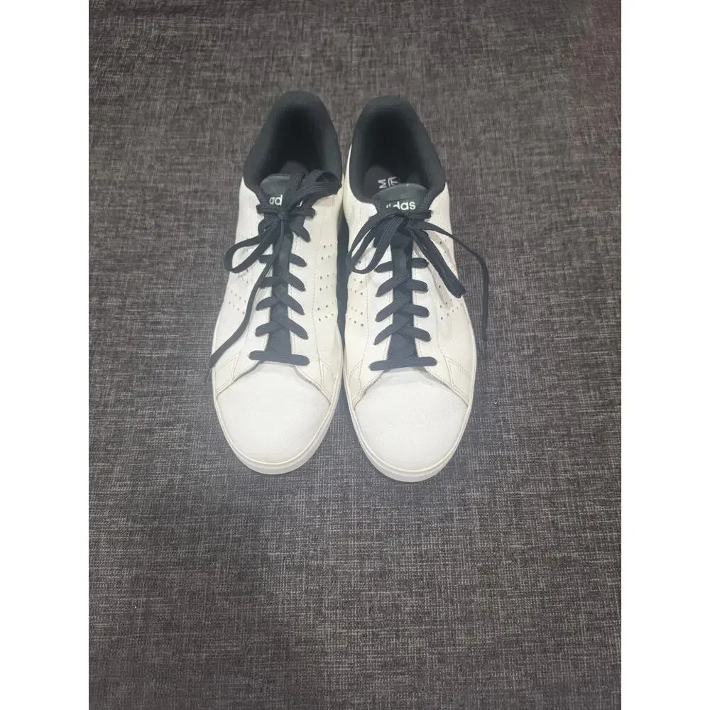 adidas Advantage 2.0 Men Size 12.5 Off White Black Sneakers IG9171 Low Top Court